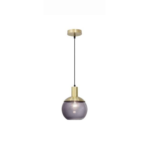 Nova Luce Aubrey - hanglamp - Ø 20 x 120 cm - grijs en messing