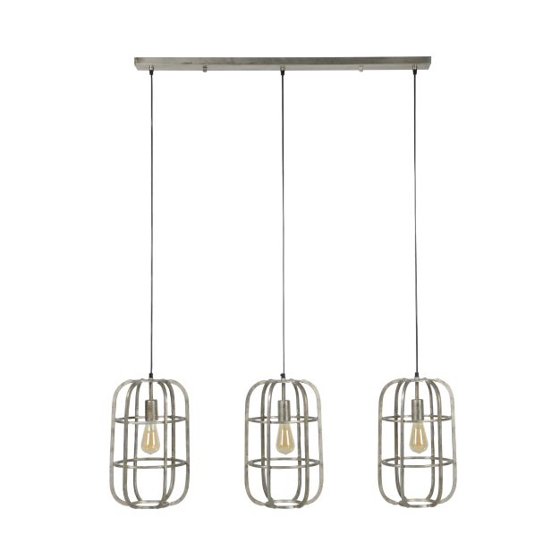 Vico Basket - hanglamp - 115 x 27 x 150 cm - antiek nikkel