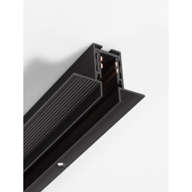 Nova Luce Ultra Slim - trimless inbouw magnetische rail met 1cm diepe vleugels - 100 cm - zwart