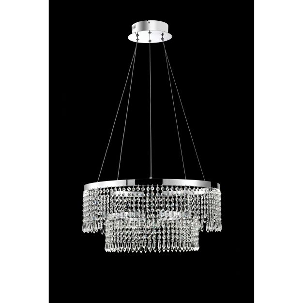 Nova Luce Adelio - hanglamp - Ø 60 x 135 cm - 60W LED incl. - chroom