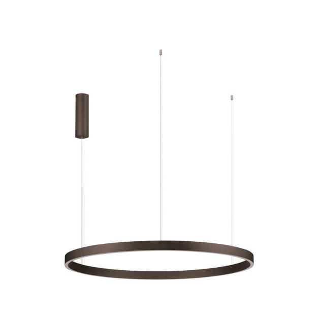 Nova Luce Elowen - hanglamp - Ø 98 x 150 cm - 106W dimbare LED incl. - geborsteld koffiebruin