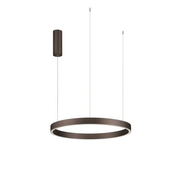 Nova Luce Elowen - hanglamp - Ø 60 x 150 cm - 60W dimbare LED incl. - geborsteld koffiebruin