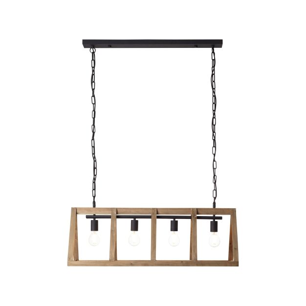 Brilliant Matrix Wood - hanglamp - 95 x 35 x 126 cm - antiek hout