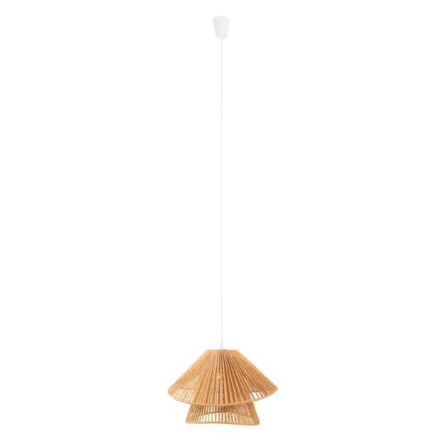 Maxlight Amalfi II - hanglamp - Ø 45 x 165 cm - lichtbruin en wit