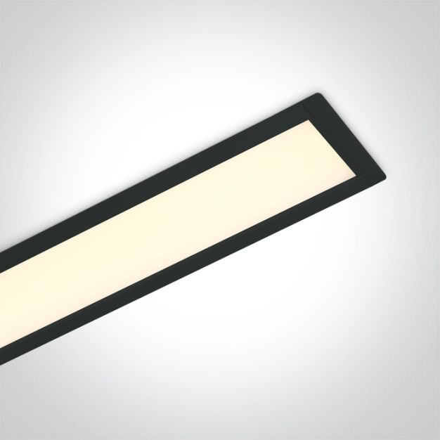 ONE Light Recessed LED Linear Profiles - inbouw plafondverlichting - 121 x 7 x 6 cm - 40W LED incl. - zwart