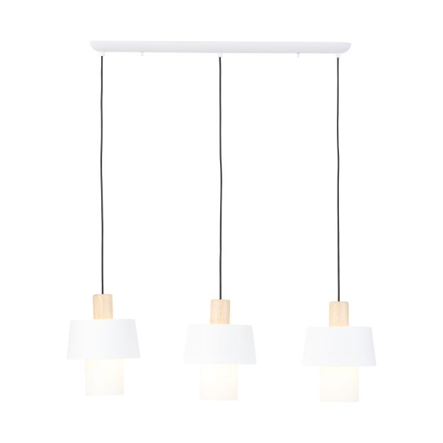 Brilliant Göteborg - hanglamp - 96 x 24 x 151 cm - wit en lichtbruin