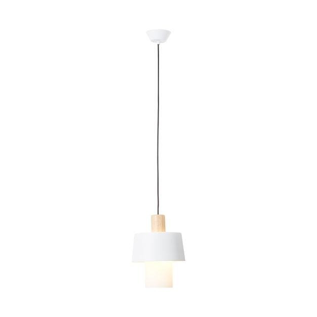 Brilliant Göteborg - hanglamp - Ø 22,5 x 151 cm - wit en lichtbruin