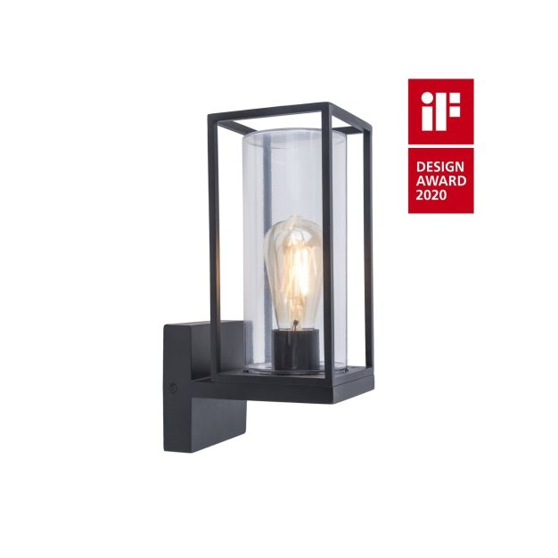 Lutec Flair - buiten wandverlichting - 12 x 17,2 x 31,3 cm - IP44 - mat zwart