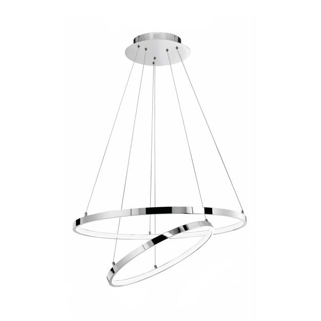 Nova Luce Aria - hanglamp - Ø 60 x 120 cm - 85W dimbare LED incl. - chroom