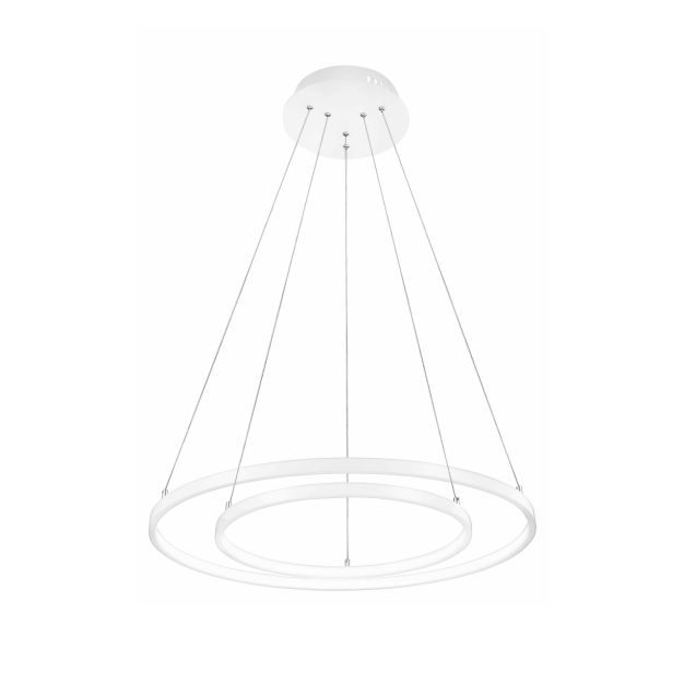 Nova Luce Dea - hanglamp - Ø 60 x 120 cm - 85W dimbare LED incl. - mat wit