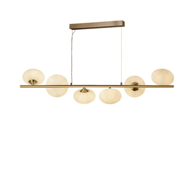 Searchlight Pebble - hanglamp - 100 x 120 cm - goud en opaal