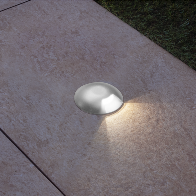 Century Italia Argo - grondspot met 1 venster - Ø5,8 x 6,5 cm - 0,75W LED incl. - 3000K - IP67 - grijs