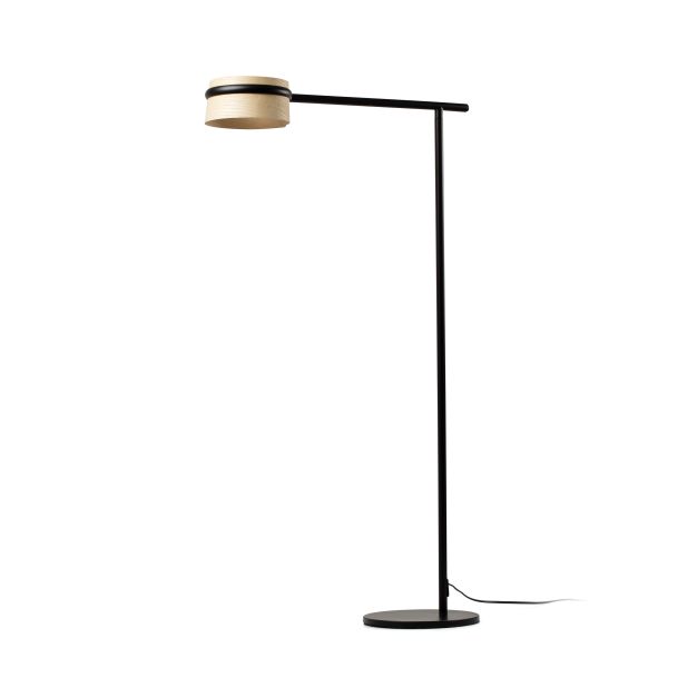 Faro Loop - staanlamp - 125 cm - 7W dimbare LED incl. - zwart en lichtbruin