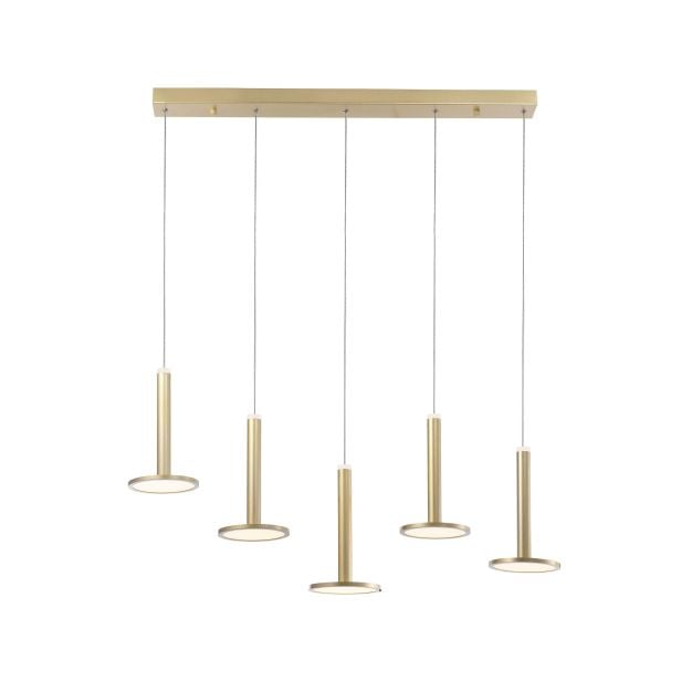 Nova Luce Palencia - hanglamp - 107 x 15 x 150 cm - 53W LED incl. - messing goud