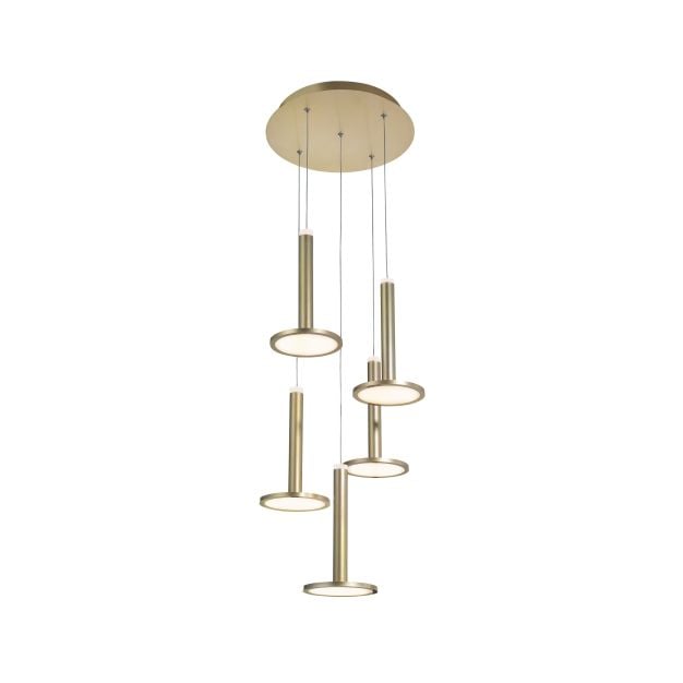 Nova Luce Palencia - hanglamp - Ø 41 x 150 cm - 53W LED incl. - messing goud