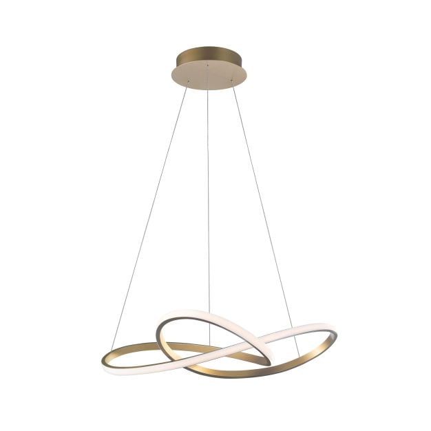 Nova Luce Fusion - hanglamp - Ø 72 x 150 cm - 53W LED incl. - messing goud