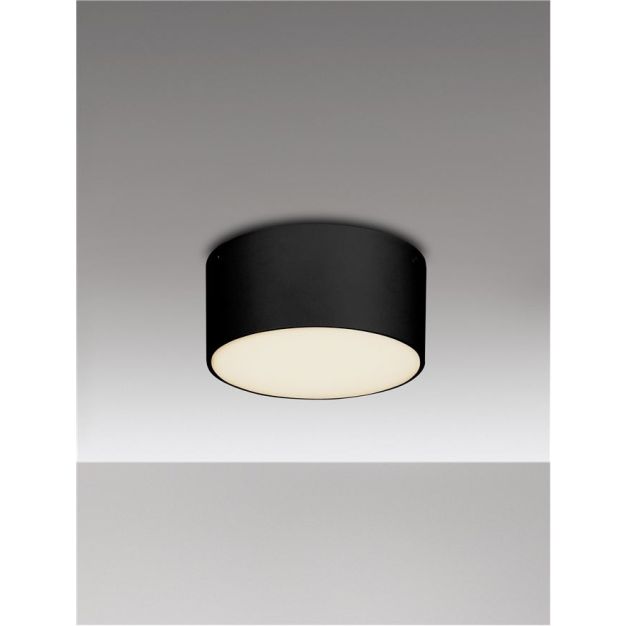 Nova Luce Judi - plafondlamp - Ø 12 x 6 cm - 10W LED incl. - IP65 - zwart