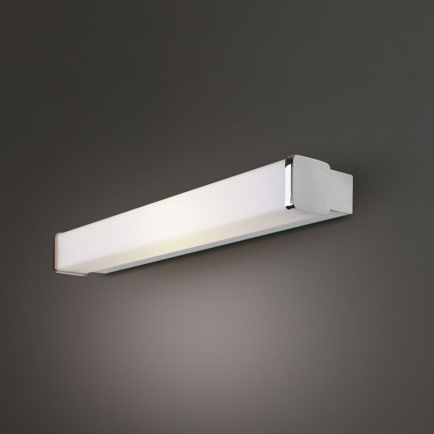 Maxlight Simple - wandverlichting - 30 x 10 x 6 cm - 10W LED incl. - IP44 - wit en chroom