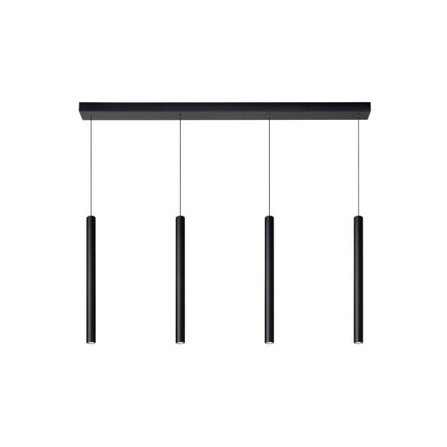 Lucide Lorenz - hanglamp - 120 x 4 x 180 cm - 4 x 4W dimbare LED incl. - zwart