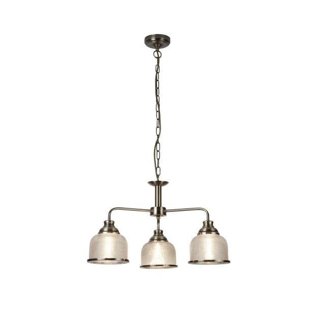 Searchlight Bistro II - hanglamp - Ø 56 x 88 cm - antiek messing