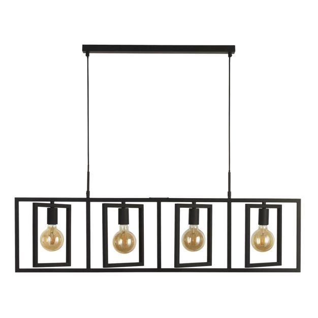 Searchlight Plaza - hanglamp - 114 x 150 cm - mat zwart