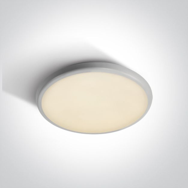 ONE Light Plafo - plafondlamp - Ø 30 x 4,2 cm - 18W LED incl. - IP54 - wit