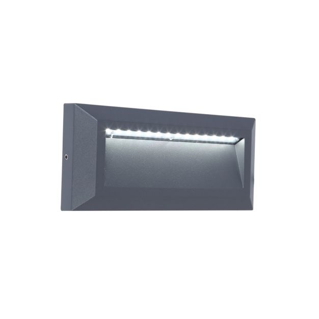 Lutec Helena I - buiten wandlamp - 23 x 3 x 10 cm - 11W LED incl. - IP54 - donkergrijs