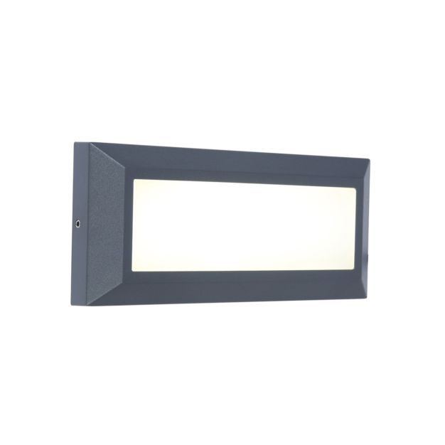 Lutec Helena II - buiten wandlamp - 23 x 3 x 10 cm - 11W LED incl. - IP54 - donkergrijs (stockopruiming!)