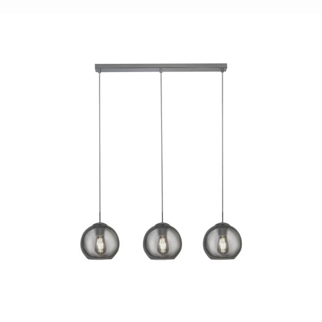 Searchlight Pendants - hanglamp - 80 x 20 x 150 cm - gerookt glas en chroom