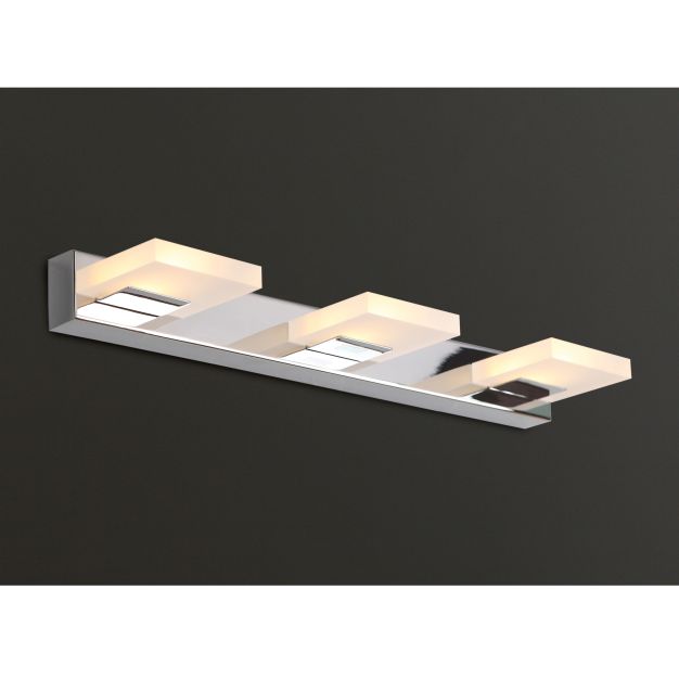 Maxlight Fuji - wandverlichting - 52 x 11 x 4 cm - 3 x 3W LED incl. - chroom en wit