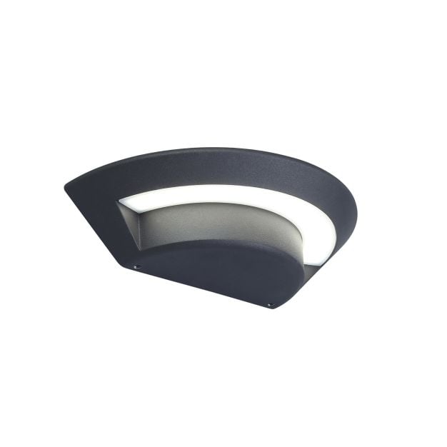 Lutec Ghost - buiten wandlamp - 26 x 13 x 7 cm - 7,5W LED incl. - IP54 - donkergrijs