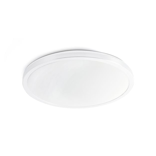 Faro Ami - plafondverlichting - Ø 28,5 x 4,2 cm - 15W LED incl. - mat wit