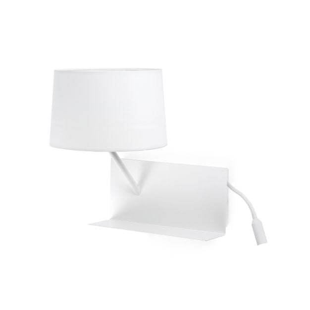 Faro Handy - wandverlichting met schakelaar en USB-poort  - 33 x 27 x 55,5 cm - 3W LED incl. - mat wit