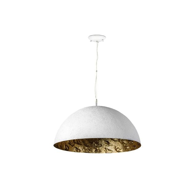 Faro Magma - hanglamp - Ø 70 x 32,5 cm - wit en goud