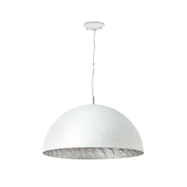 Faro Magma - hanglamp - Ø 70 x 32,5 cm - wit en zilver