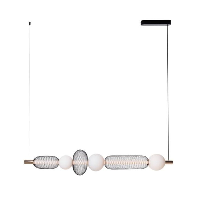 Maxlight Bora - hanglamp - 130 x 133 cm - 29W LED incl. - zwart en goud