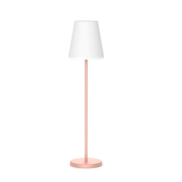 New Garden Lola slim 120 - oplaadbare vloerlamp met zonnepaneel - RGB+W - Ø 26 x 119 cm - 4,6W dimbare LED incl. - IP65 - roségoud