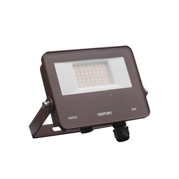 Century Italia Porteo CCT - verstraler met sensor - 14,4 x 16,2 x 3,6 cm - 30W LED incl. - instelbare lichtkleur - IP65 - bruin