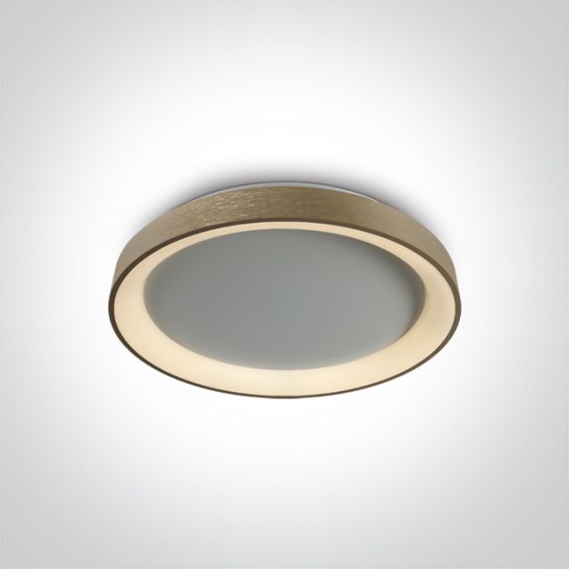 ONE Light LED Decorative Plafo - plafondverlichting - Ø 37,5 x 5,7 cm - 30W TRIAC dimbare LED incl. - geborsteld goud