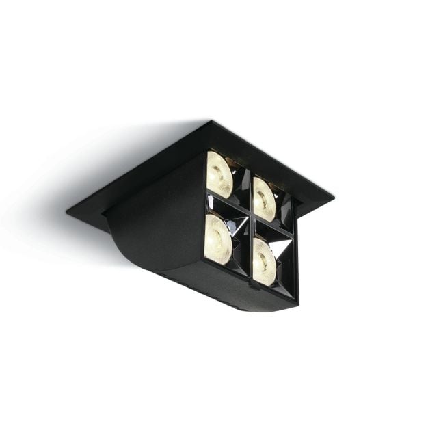 ONE Light Mirror Adjustable Boxes - inbouwspot - 109 x 109 mm, 100 x 100 mm inbouwmaat - 16W LED incl. - zwart