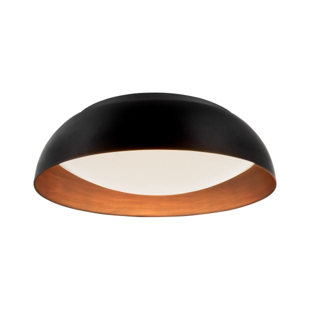 Nova Luce Landon - plafondverlichting - Ø 60 x 17 cm - 40W dimbare LED incl. - zwart en koper