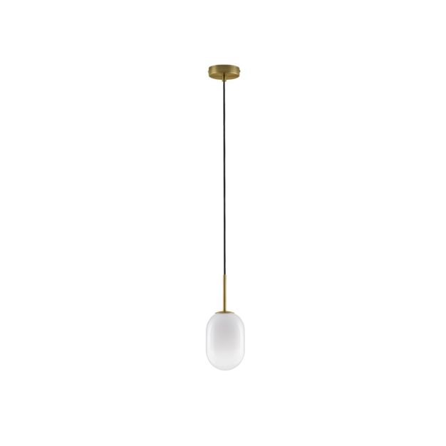 Nova Luce Chrysi - hanglamp - Ø 12 x 120 cm - messing goud en wit