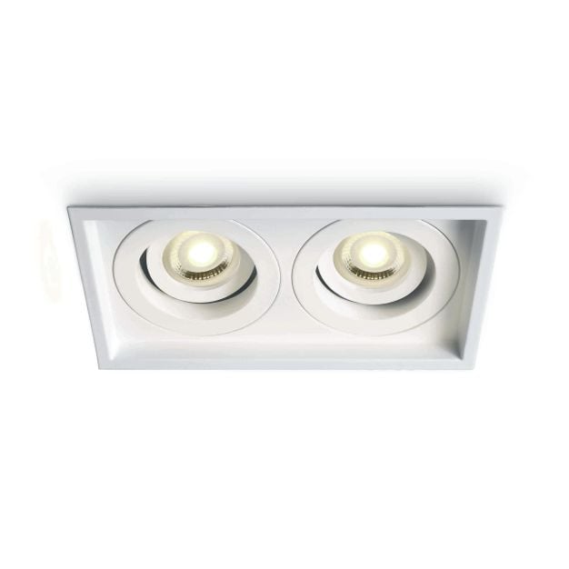 ONE Light Semi Dark Light GU10 Series - inbouwspot - 200 x 110 mm, 187 x 97 mm inbouwmaat - wit