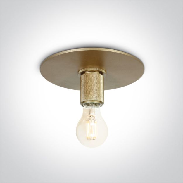 ONE Light Retro Classic - plafondverlichting - Ø 20,8 x 9,5 cm - geborsteld messing