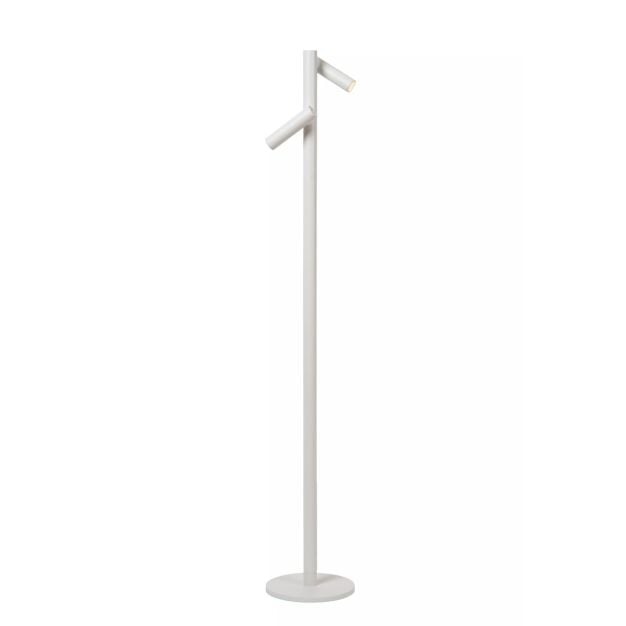 Lucide Antrim - Oplaadbare Leeslamp 2L - 3 x 20 x 120 cm - 2 x 2,2W dimbare LED incl. - IP54 - Met draadloos oplaadstation - wit