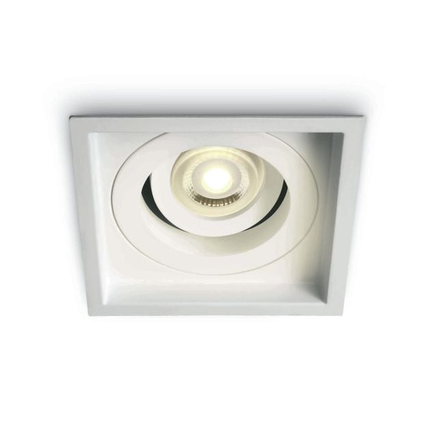 ONE Light Semi Dark Light GU10 - inbouwspot - 110 x 110 mm, 97 x 97 mm inbouwmaat - wit