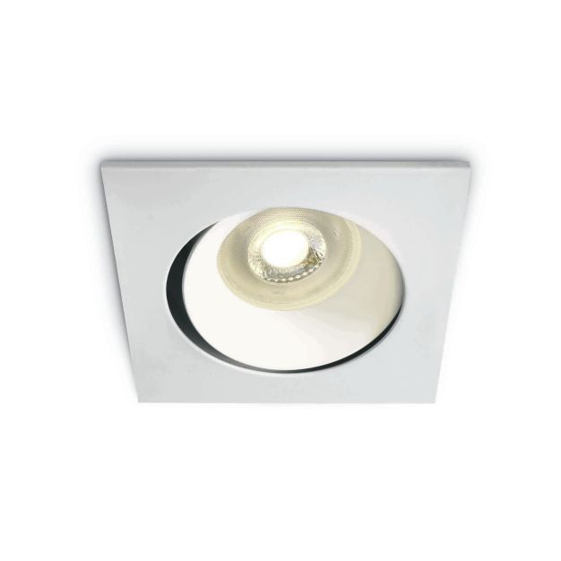 ONE Light Square Clip In - inbouwspot - 90 x 90 mm, Ø 82 mm inbouwmaat - wit