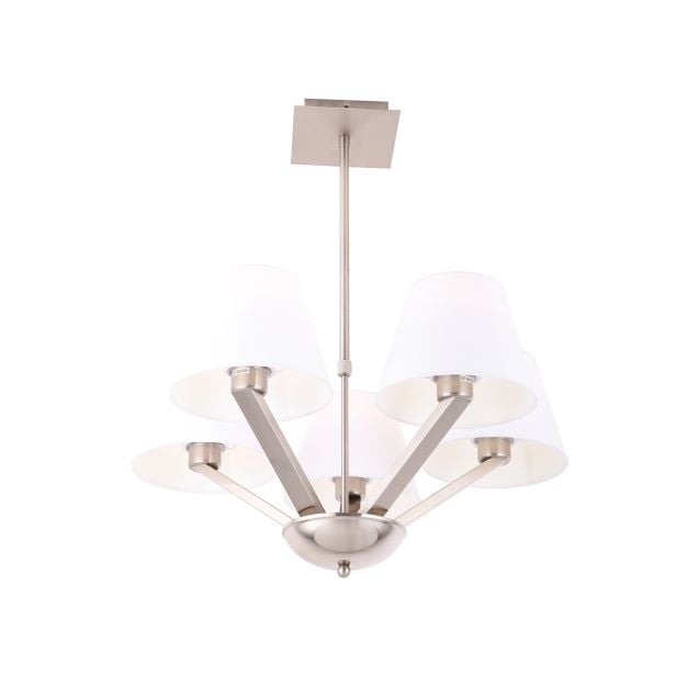 Maxlight Orlando - hanglamp - Ø 62 x 48 cm - wit en geborsteld metaal