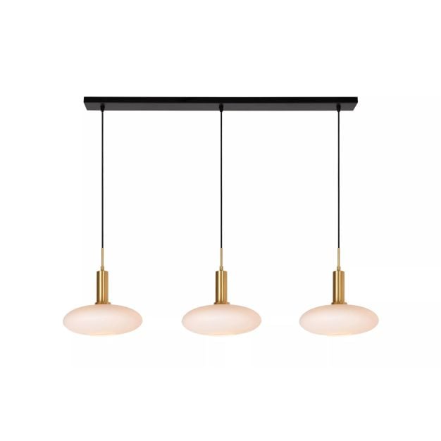 Lucide Singala 3L - hanglamp - 126 x 30 x 169 cm - opaal en goud