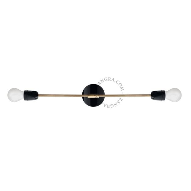 Zangra Baton - plafond/wandlamp - 63,5 x 10 x 8 cm - zwart